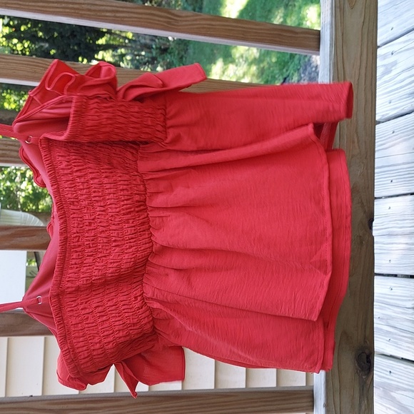 Sienna Sky Red Ruffle Spaghetti Strap tank Top Women's Sz XL - Picture 6 of 12